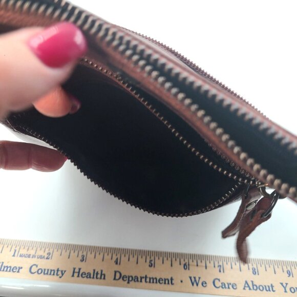 Cochoa Soft Pebbled Brown Leather Crossbody Bag Handbag Lots of Pockets Unused - Picture 9 of 10